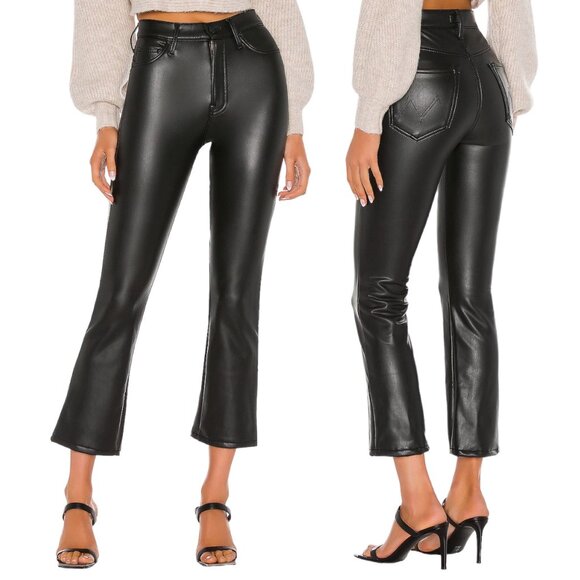 Mother The Insider Ankle Faux Leather Pants in Faux Show Black Women's Size 30